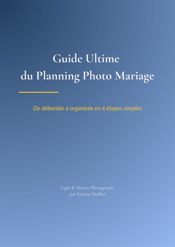 Aperçu du Guide Planning Photo Mariage — couverture et pages intérieures